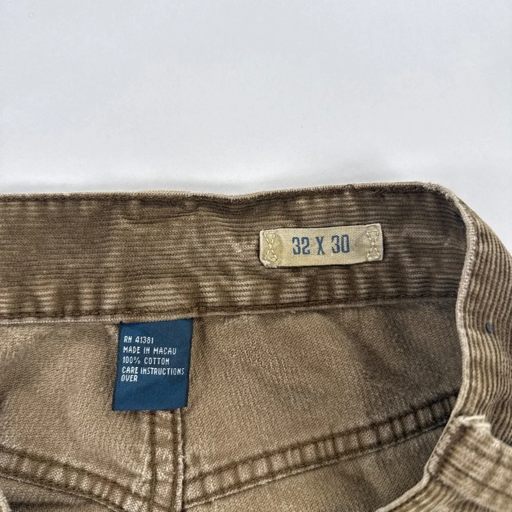 Polo Ralph Lauren Mens Pants 32x30 Brown Corduroy Straight Leg Rugged Workwear